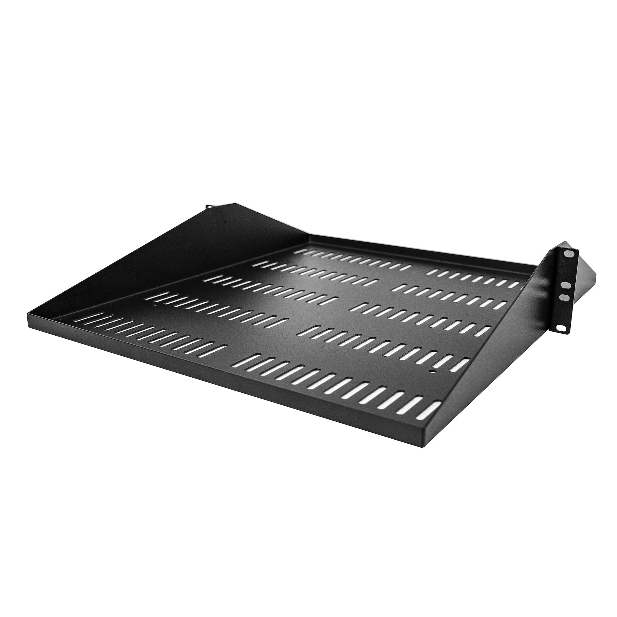 StarTech.com 2U 19 Zoll Fachboden für Rack - Perforierte, freitragende rack ablage mit zentrierter befestigung - Belüftete rack ablage - Belastbarkeit 91kg - 50cm tief (SHELF-2U-20-CENTER-V)