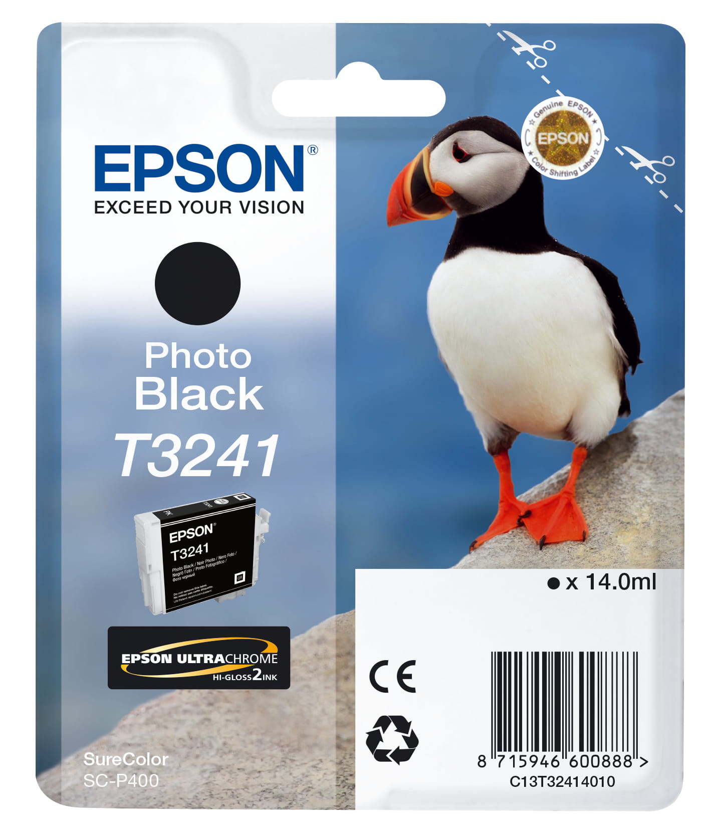 Epson T3241 - 14 ml - Schwarz - original - Tintenpatrone