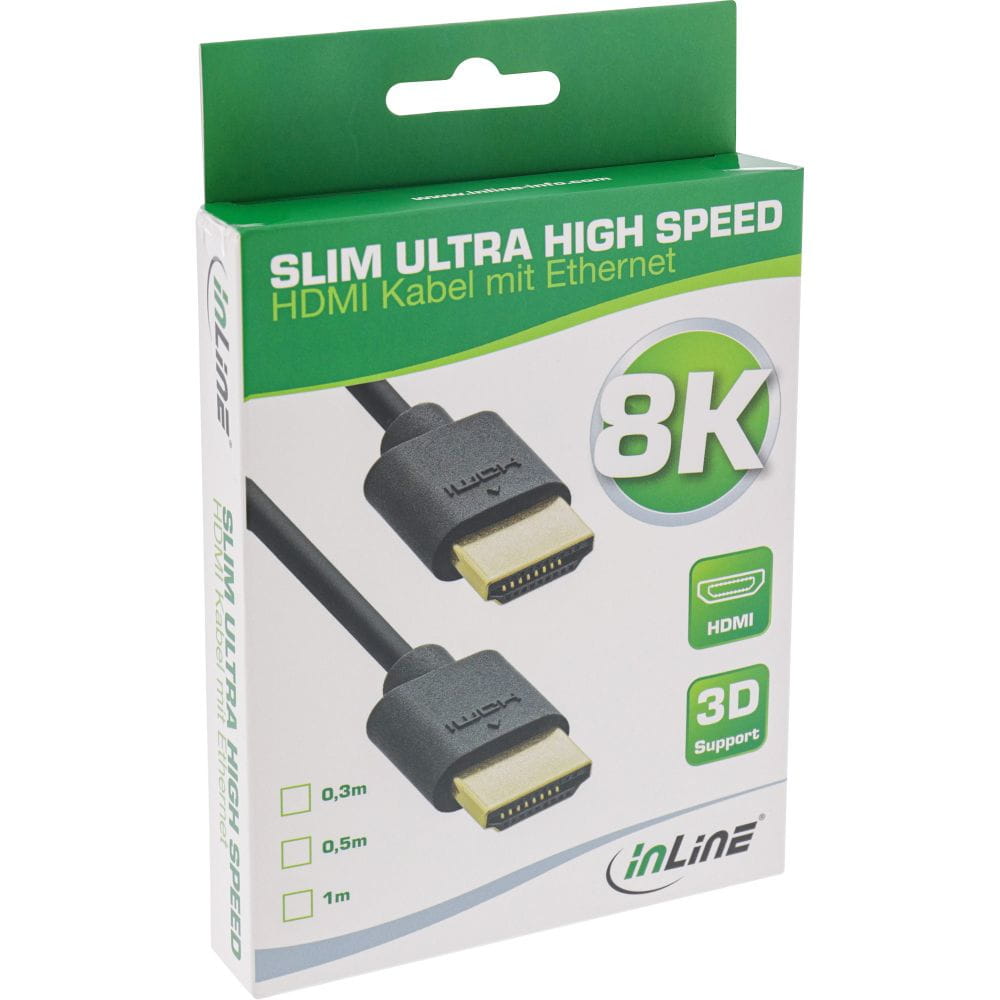 InLine Slim Ultra High Speed HDMI Kabel - 8K4K - Stecker / Stecker - 2m