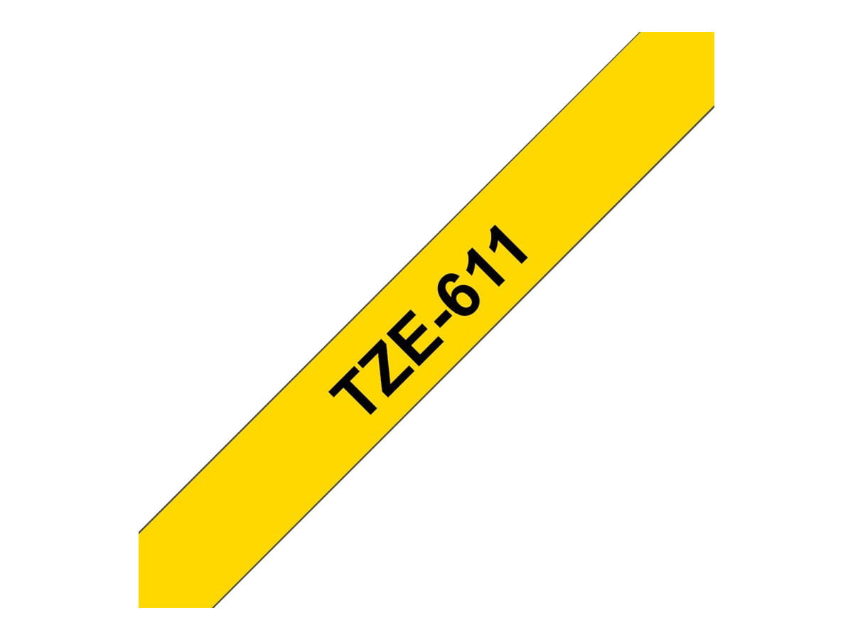 Brother TZe-611 - Schwarz auf Gelb - Rolle (0,6 cm)