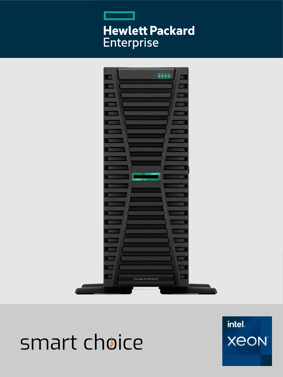 HPE ProLiant ML350 Gen11 - Server - Tower - 4U - zweiweg - 1 x Xeon Silver 4514Y / 2 GHz - RAM 64 GB - SATA/SAS/NVMe - Hot-Swap 6.4 cm (2.5") (Smart Choice)