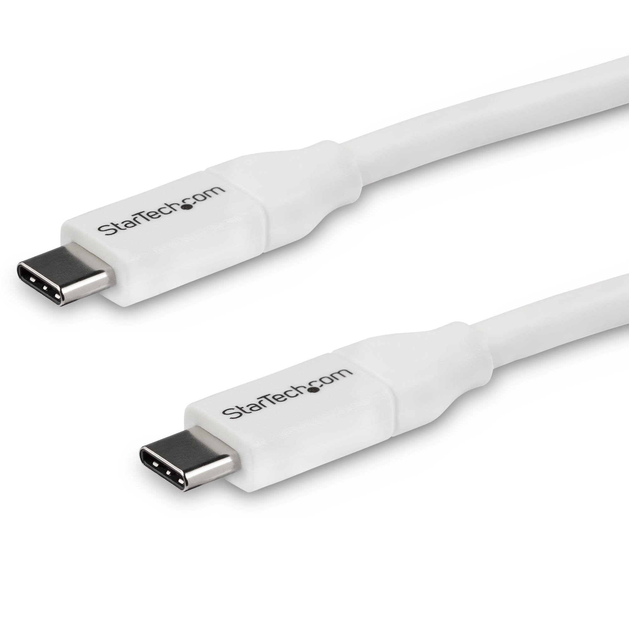 StarTech.com USB-C auf USB-C Kabel mit 5A Power Delivery - 4m - Weiss - ST/ST - USB 2.0 - USB-IF zertifiziert - USB Typ C Kabel - USB-Kabel - 24 pin USB-C (M)