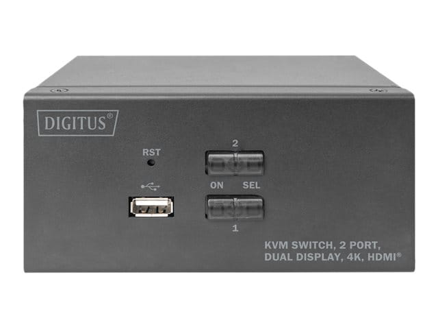 DIGITUS KVM-Switch, 2-Port, Dual-Display, 4K, HDMI®