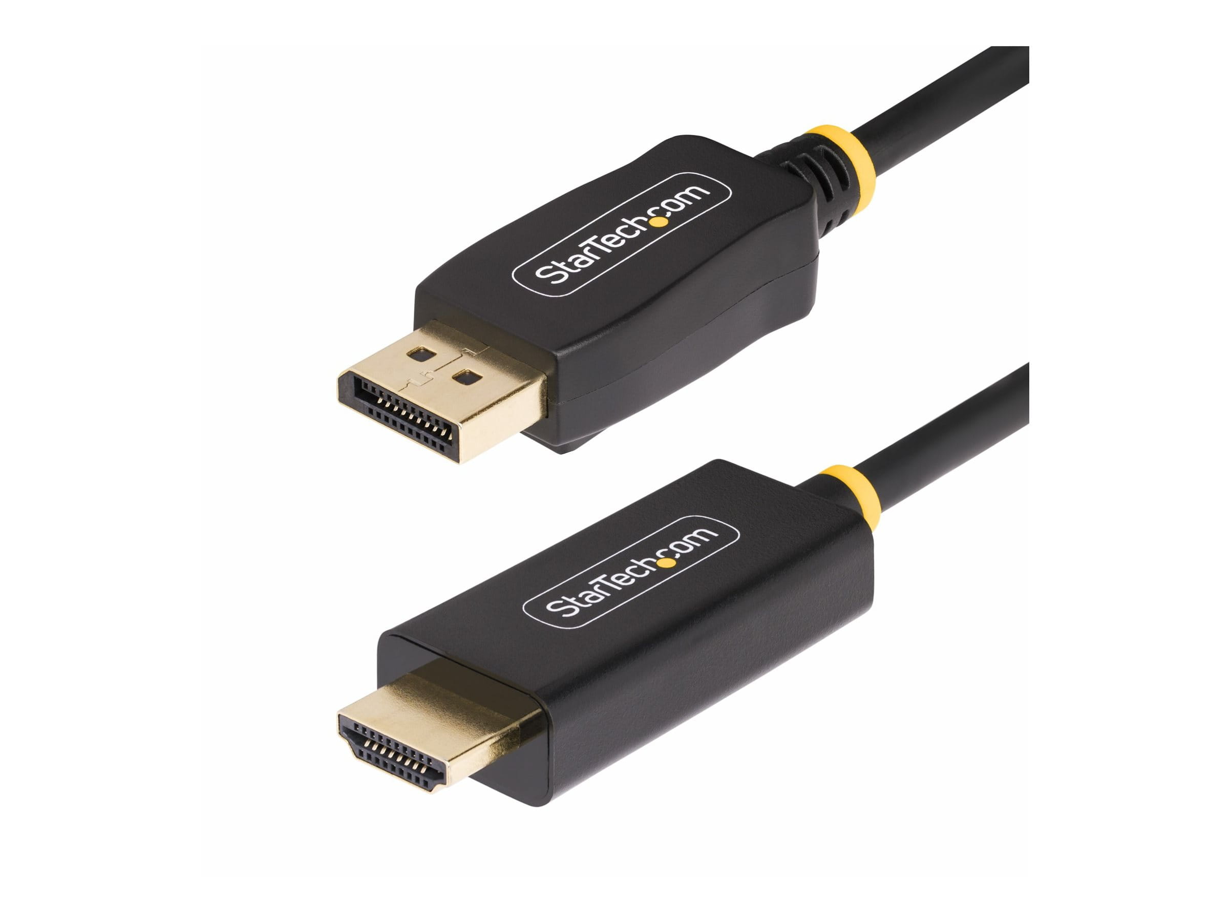 StarTech.com 6.6ft (2m) DisplayPort to HDMI Adapter Cable, 4K 60Hz with HDR, DP to HDMI 2.0b, Active Video Converter, DisplayPort Desktop to HDMI Monitor, M/M - DisplayPort to HDMI Cord (6F-DP-HDMI-4K60-HDR)