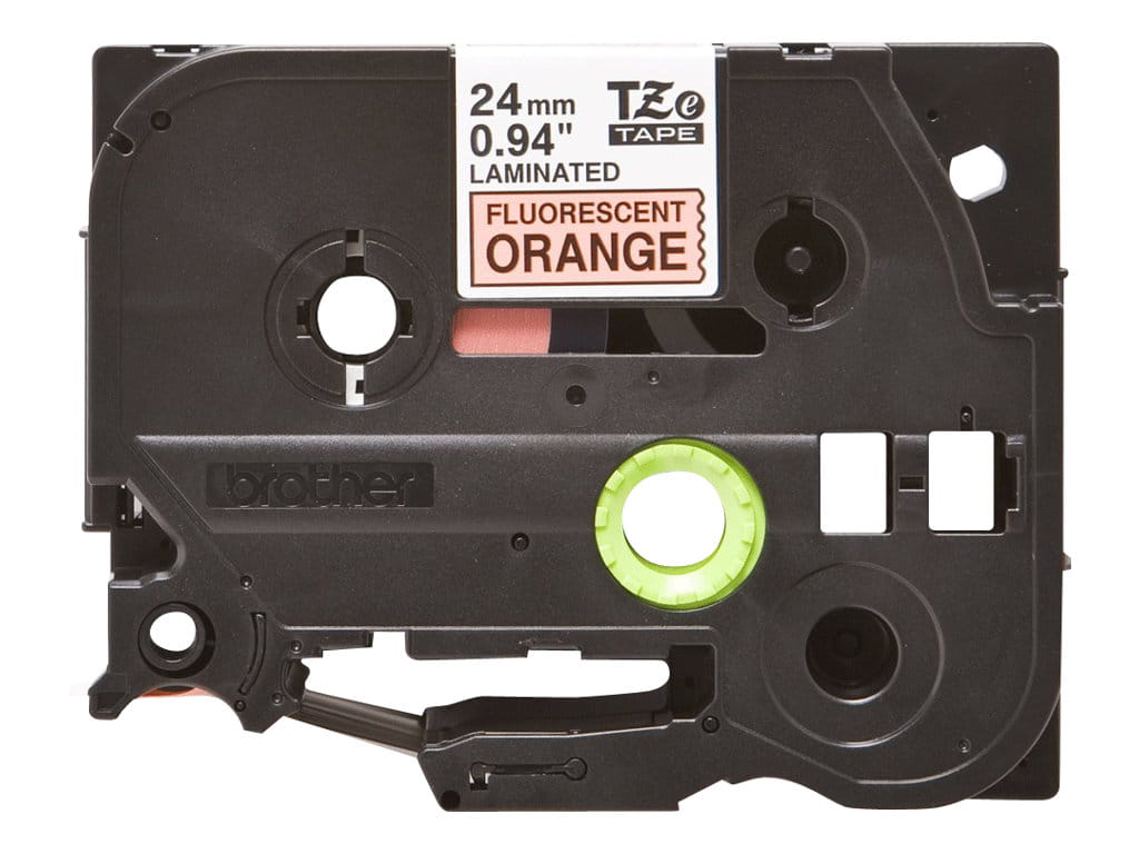 Brother TZe-B51 - Standard-Klebstoff - schwarz auf fluoreszierendem orange - Rolle (2,4 cm x 5 m)