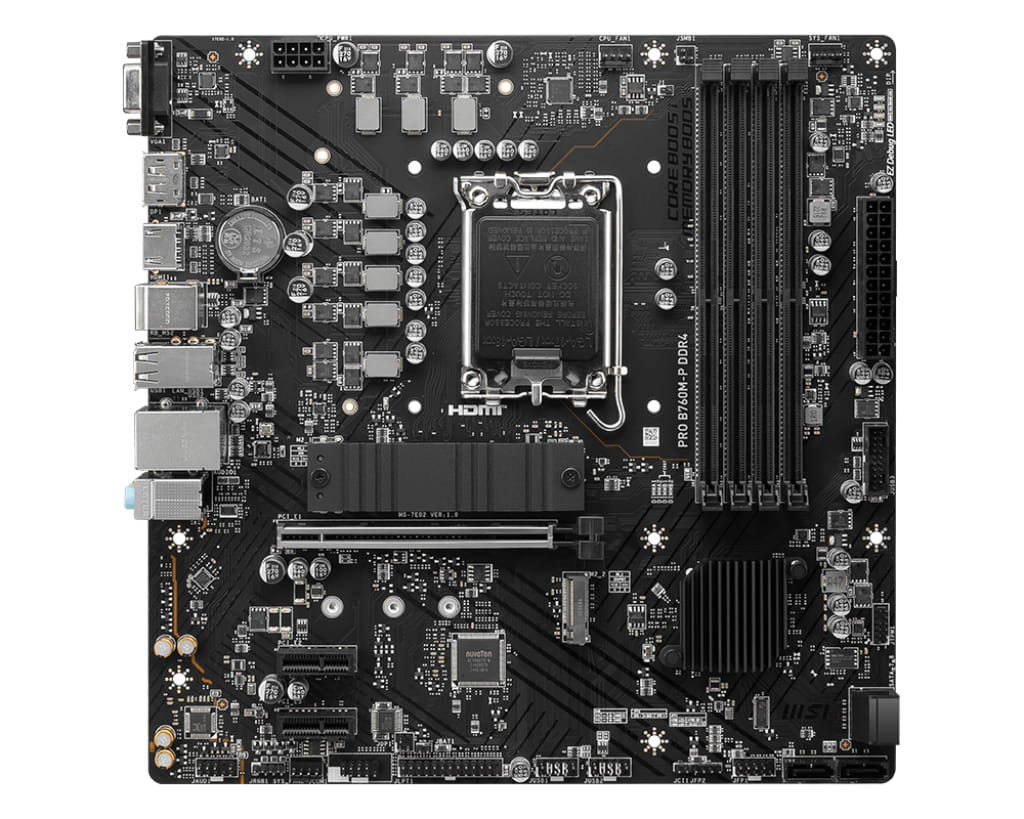 MSI PRO B760M-P DDR4 - Motherboard - micro ATX - LGA1700-Sockel - B760 Chipsatz - USB 3.2 Gen 1, USB-C 3.2 Gen2 - Gigabit LAN - Onboard-Grafik (CPU erforderlich)