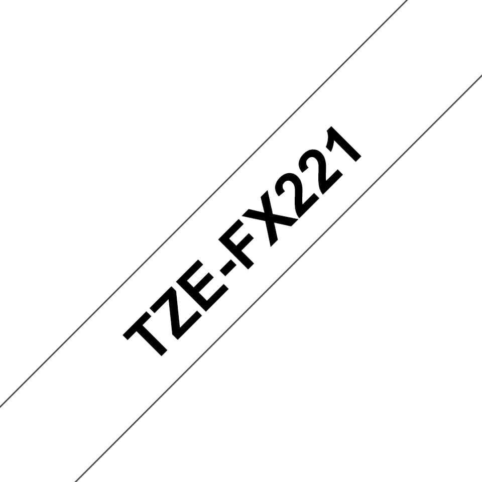 Brother TZe-FX221 - Klebstoff - Schwarz auf Weiß - Rolle (0,9 cm x 8 m)