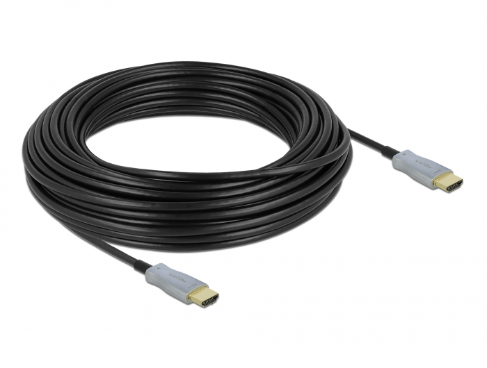 Delock High Speed - HDMI-Kabel - HDMI männlich zu HDMI männlich - 20 m - Glasfaser - Schwarz - 4K Unterstützung, Active Optical Cable (AOC)