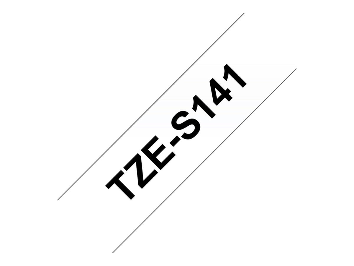 Brother TZe-S141 - Extra starker Klebstoff - schwarz auf durchsichtig - Rolle (1,8 cm x 8 m)