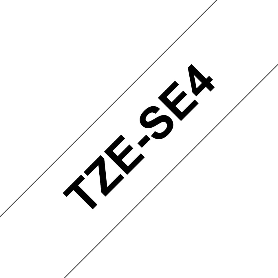 Brother TZe-SE4 - Selbstklebend - Schwarz auf Weiß - Rolle (1,8 cm x 8 m)