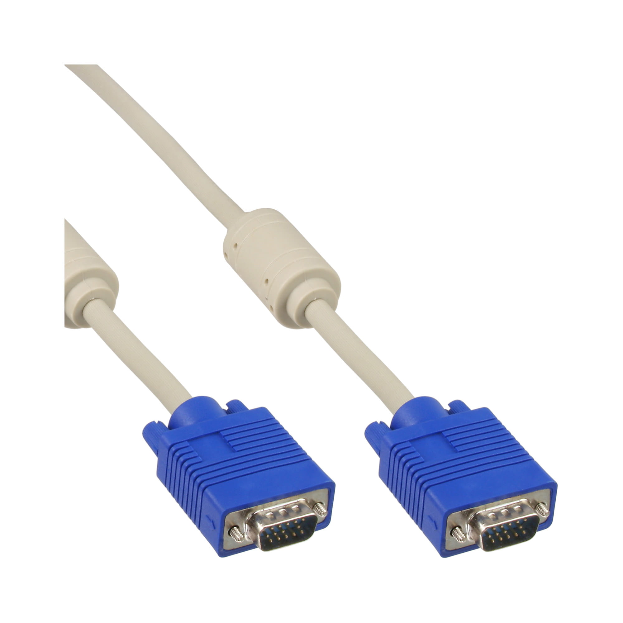 InLine S-VGA Kabel - 15pol HD Stecker / Stecker - grau - 10m