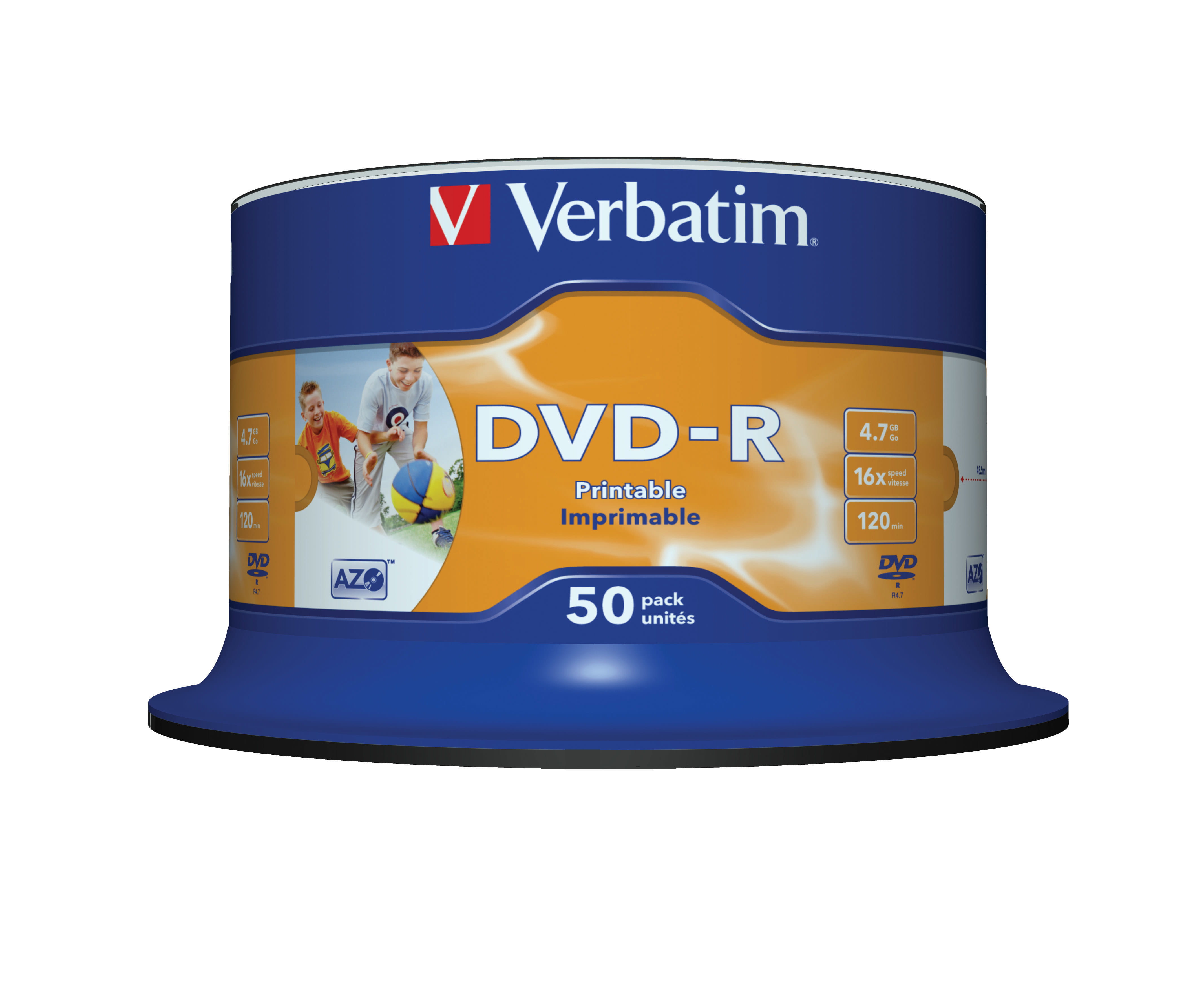 Verbatim 50 x DVD-R - 4.7 GB 16x - breite bedruckbare Fläche für Fotos