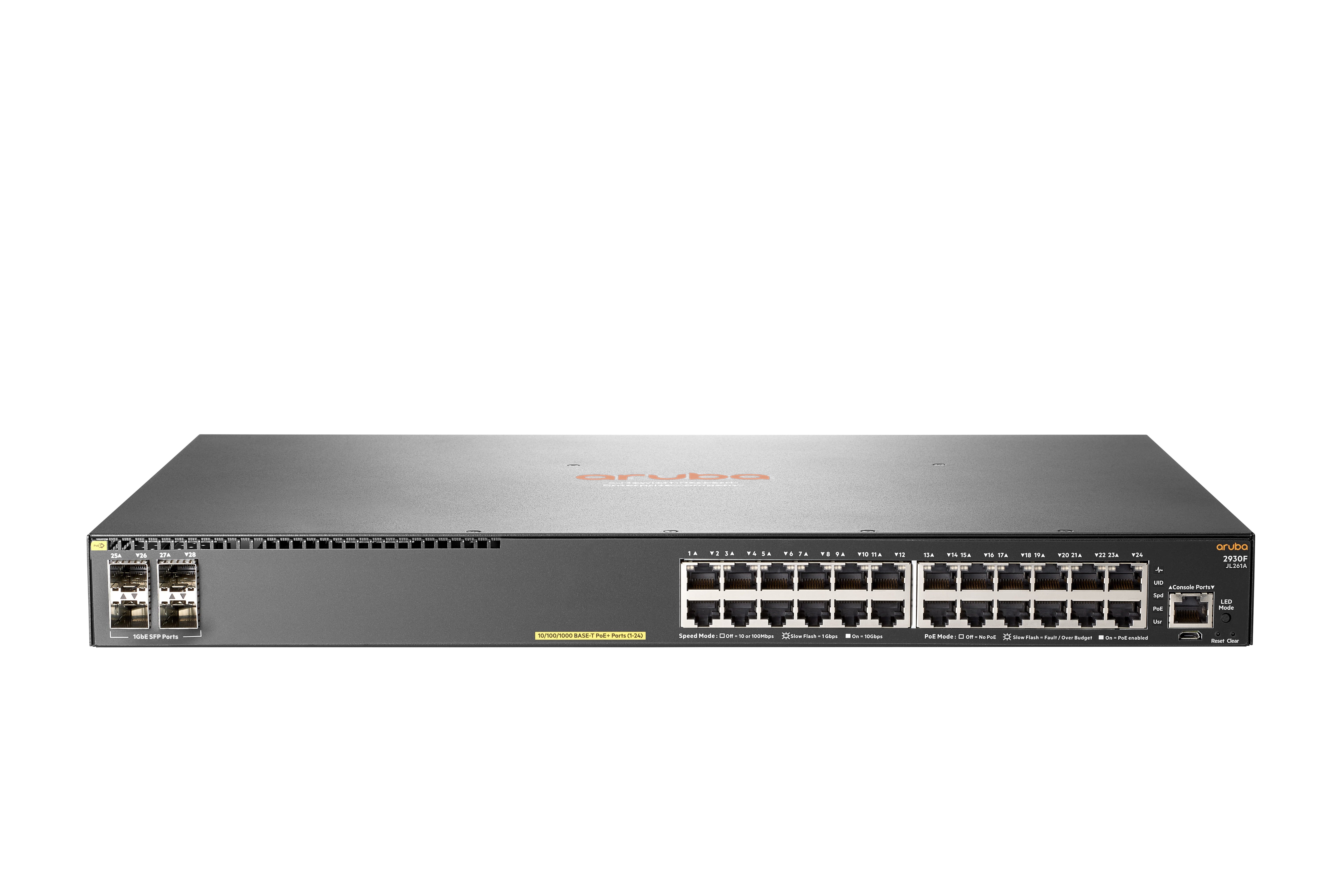 HPE Aruba 2930F 24G PoE+ 4SFP - Switch - L3 - managed - 24 x 10/100/1000 (PoE+)