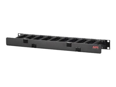 APC Horizontal Cable Manager Single-Sided with Cover - Rack - Kabelführungssatz - Schwarz - 1U - 48.3 cm (19")